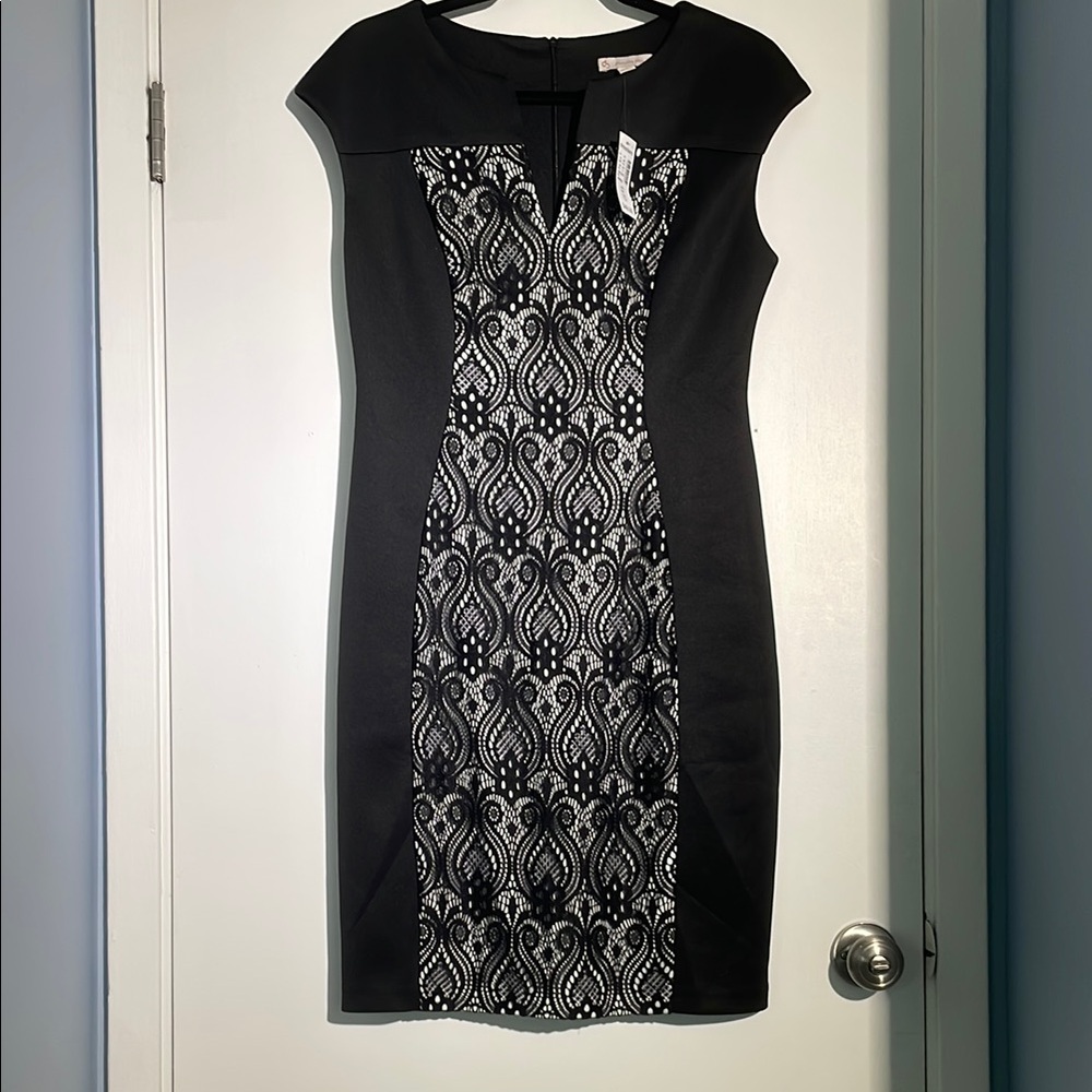 Dressbarn Black and White Sheath Mini Dress